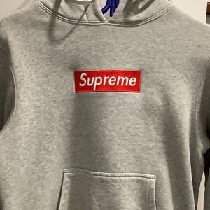 Supreme Box Logo Hoodie, gray size small